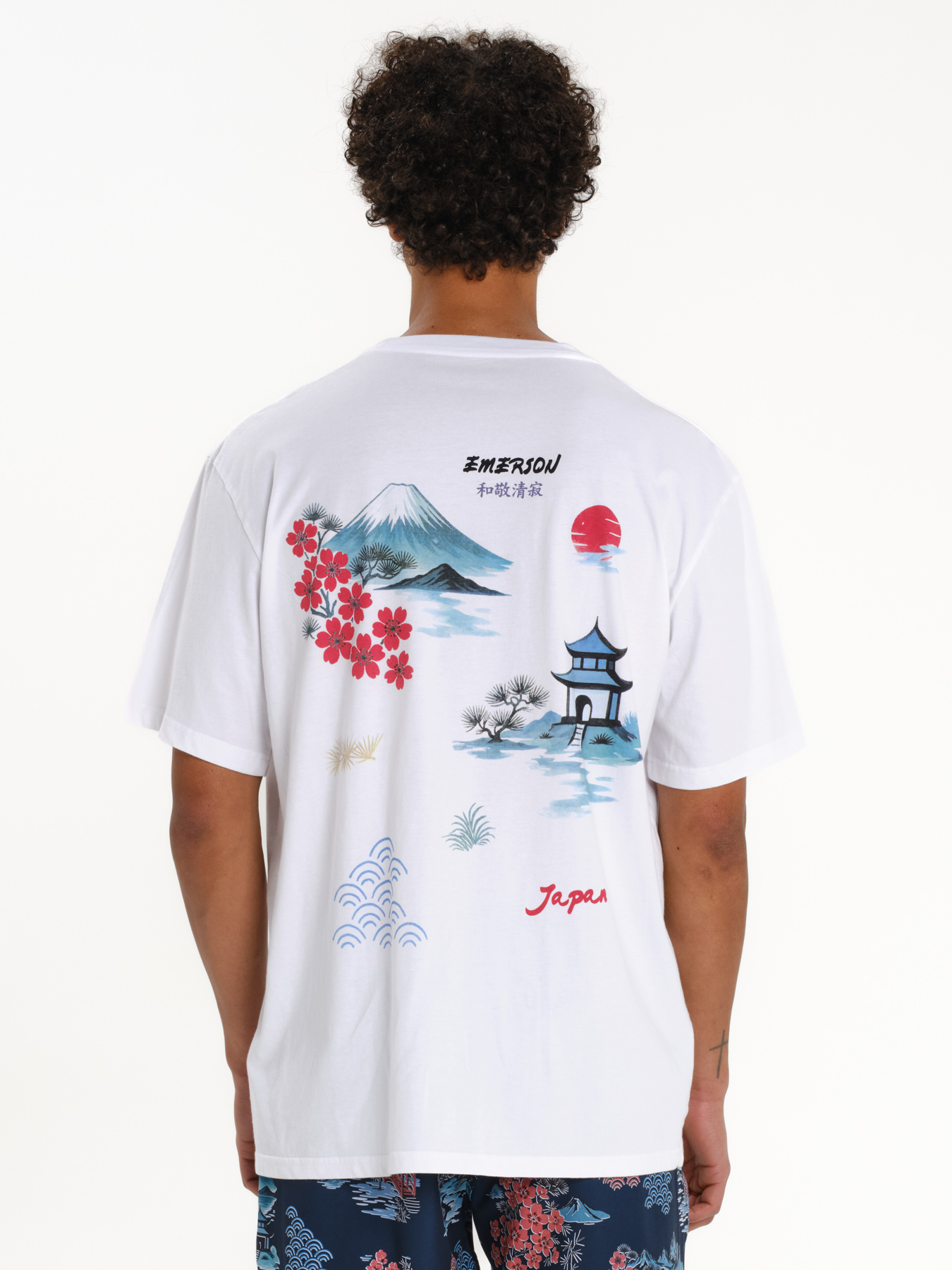 261.EM33.50-WHITE_3 EMERSON T-SHIRT BACKPRINT WHITE - Image 1