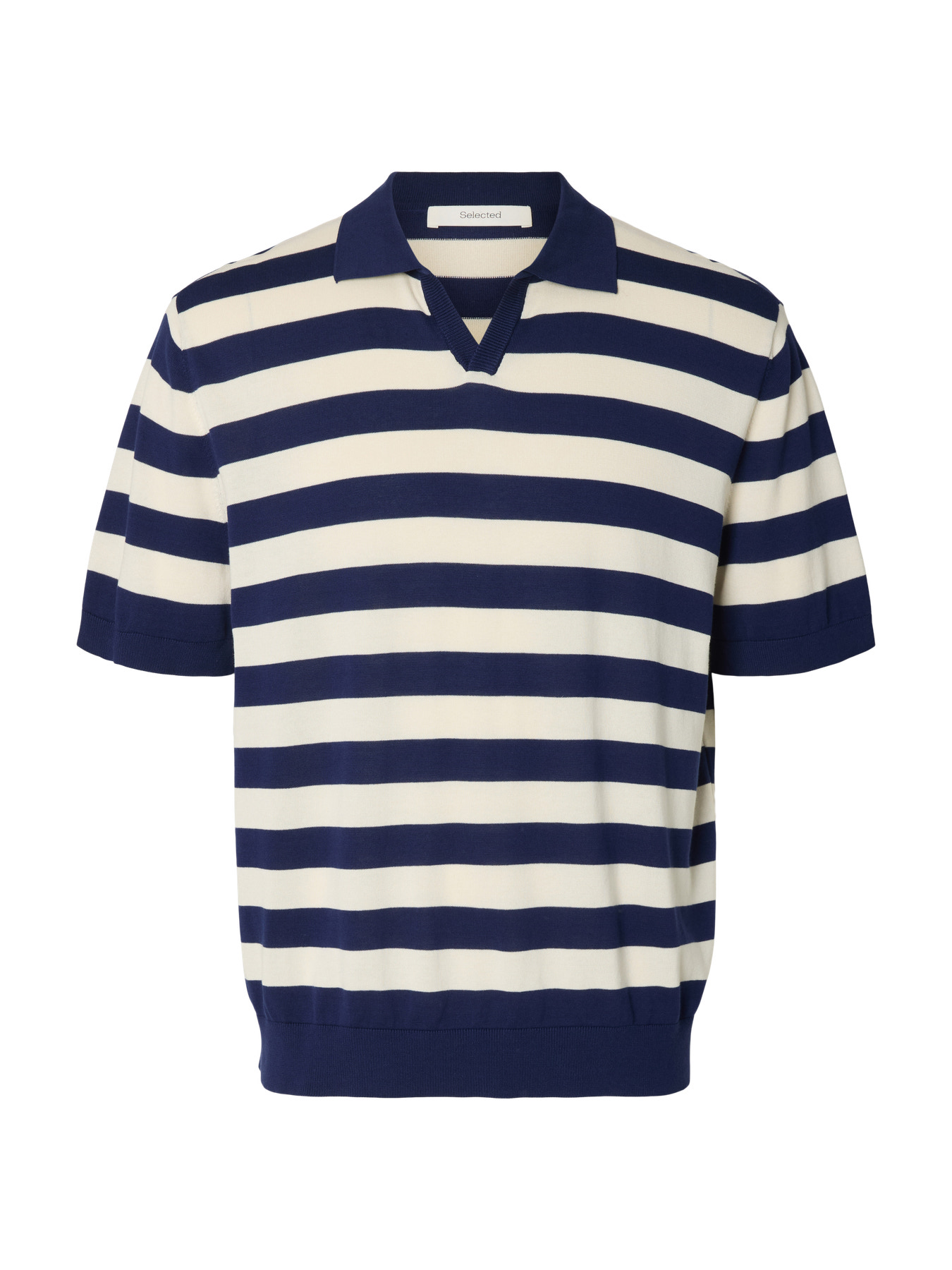 F_16101372_M_5038273_Front SELECTED SLHTORINO KNIT RELAXED OPEN POLO - Image 1