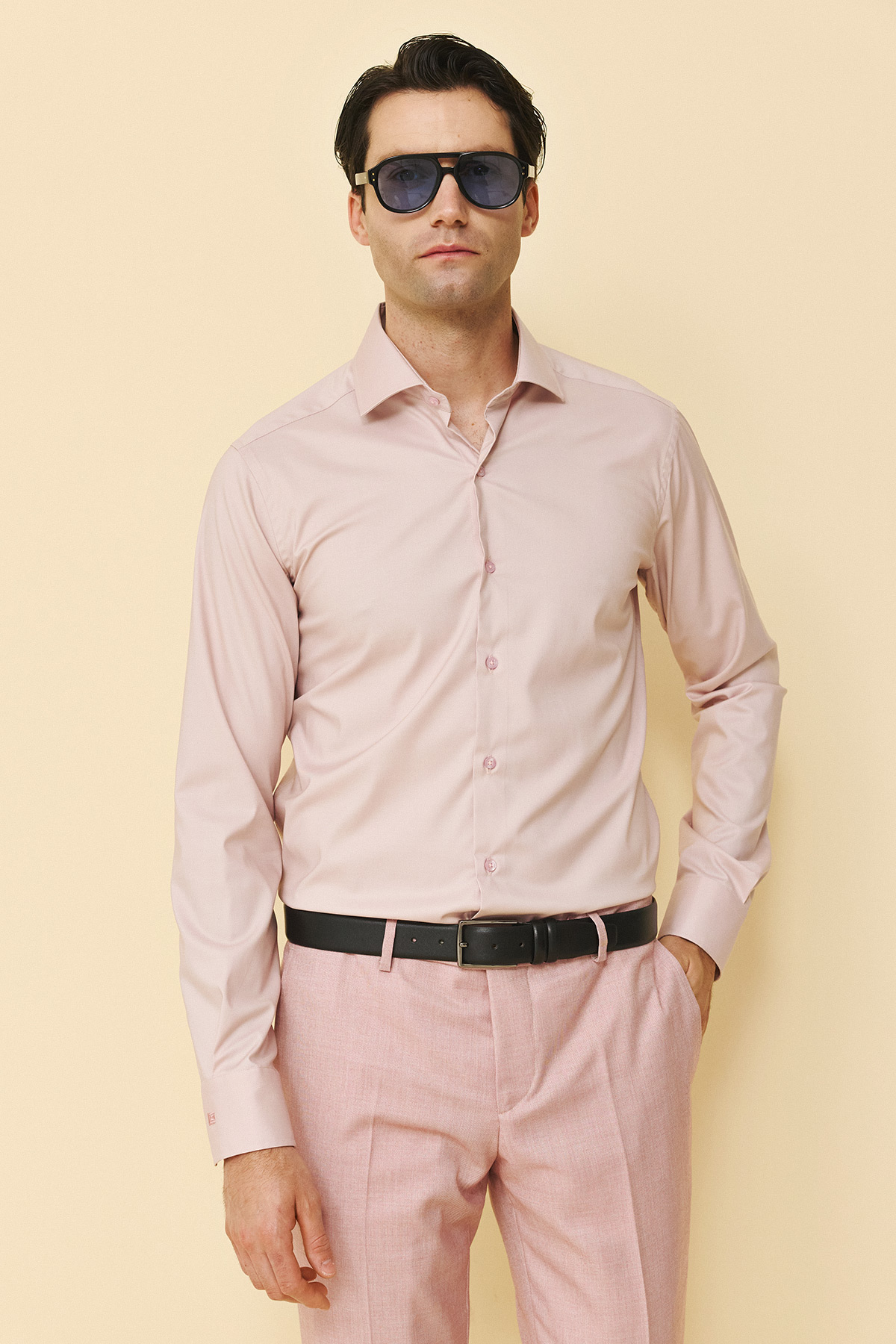 GLFS18286SL_2-2026_04_30-Bizzaro0441 GUY LAROCHE TIE SHIRT SLIM FIT ROSE DOWN - Image 1