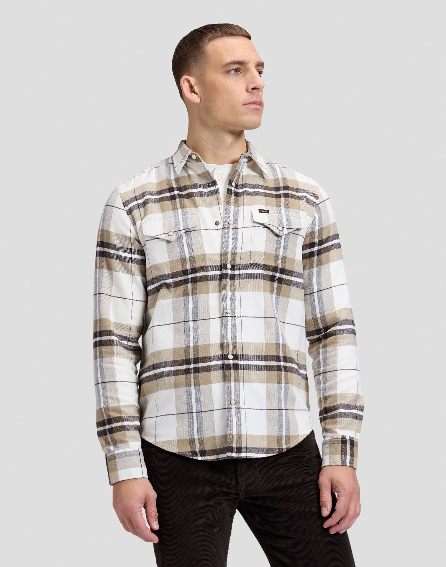 112387729_1-jpg-lowres-digital LEE SHIRT CLEAN WESTERN CHOCOLATE PLAID - Image 1