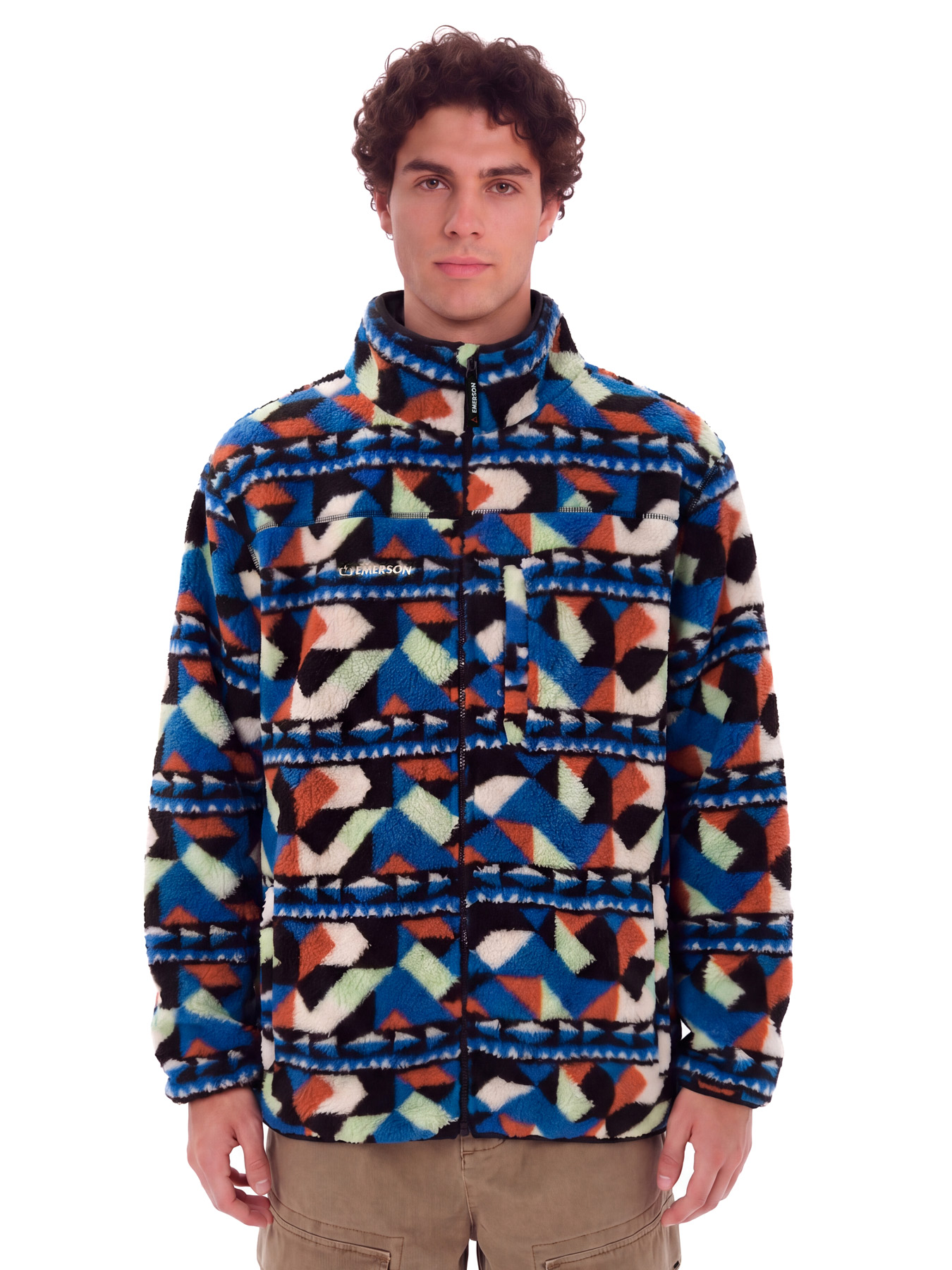262.EM290.122-PR626-BLUE-ORANGE_1 EMERSON FLEECE ΖΑΚΕΤΑ ΜΕ ΦΕΡΜΟΥΑΡ - Image 1