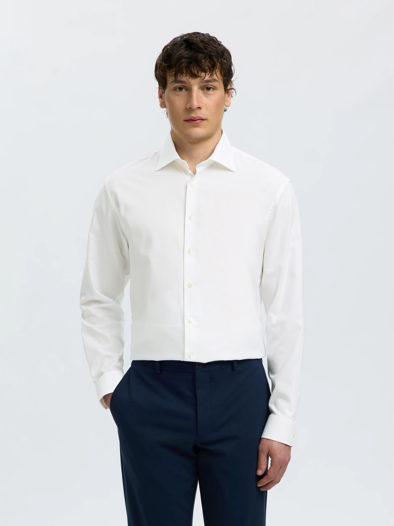 F_16102335_M_5051531_Front_1 SELECTED SHIRT SLMREGFINN DOBBY SPREAD - Image 1